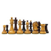 Dubrovink Series 1950 Vintage Reproduction 3.75" Distressed/Mahogany Stained Boxwood Chess Set